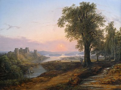 Paysage fluvial étendu au crépuscule - Anton Hansch